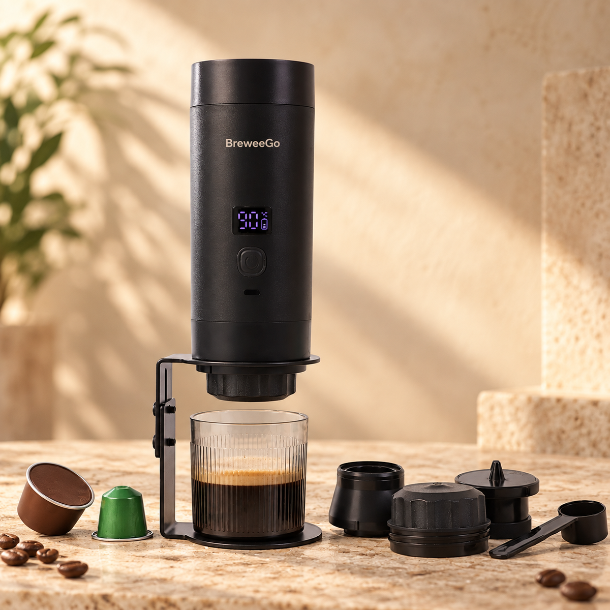 BreweeGo 3-in-1 Portable Espresso & Coffee Maker
